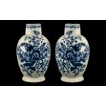 Pair of Antique Porcelain Bulbous Shaped Tea Canisters,