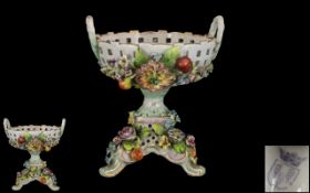 Antique Dresden Footed Bon Bon Dish,