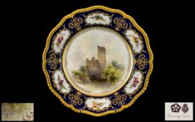 Royal Worcester - Superb Hand Painted Cabinet Plate, Signed J. Stinton.