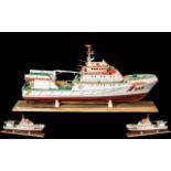 Model Boat of a Lifeboat marked SAR Hermann Marwede on plinth. 25 inches.