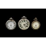 Large Silver Victorian Pocket Watch and 2 Other Silver Watches. Missing, Hand etc. A/F.