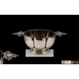 Victorian Period - Superb Quality Sterling Silver Twin Handle Porringer of Wonderful Proportions,