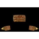 Ladies 9ct Gold - Attractive Multi-Stone Set Dress Ring,