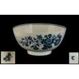 Dr Wall Antique Worcester Blue & White Bowl, decorated to the body in underglazed blue flowers