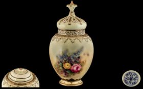 Royal Worcester Hand Painted Kerr and Binns Large and Impressive 19th Century Persian Style Ovoid