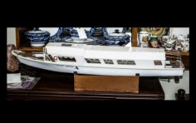 Model Cruiser Boat Marked Norfolk Marine Hire and Sales Kingfisher Oulton Broad Cruiser.