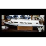 Model Cruiser Boat Marked Norfolk Marine Hire and Sales Kingfisher Oulton Broad Cruiser.