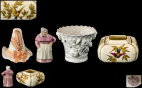 Collection of Antique Small Porcelain Pieces ( 4 ) 1/ Mid 19th Century Stevenson and Hancock (