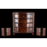 Georgian Style Fine Quality Apprentice Piece Repolished Bow Fronted Mahogany Chest of Drawers,