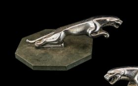 Car Mascot Iconic Figure - An Original Jaguer Chrome Figure of a Leaping Cat Sculpture Figure,