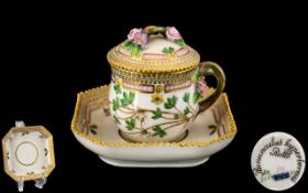 Royal Copenhagen - Expensive and Superb Quality and Early Floria Dancia Porcelain Lidded Creme Cup