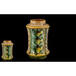 Italian Majolica Vase Decorated to The Body with Floral and Trellis Work Designs.