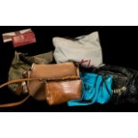 7 Designer Handbags & Designer Purse to include Dents, Tula, All Saints, Francesco Biasia,
