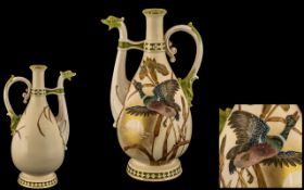 Amphora - Austria Fine Quality Late 19th Century Hand Painted Porcelain Pitcher / Jug . c.