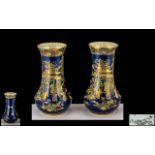Carlton ware Fine Pair of 1930's Chinoiserie Pattern Vases ' Chinese Figures ' Pattern.