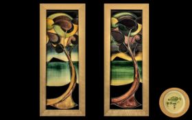 Moorcroft Pair of Contemporary Tube lined Framed Panels ( Wall Plaques ) by Moorcroft Art Studio '