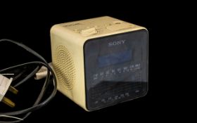 Sony - Digicube ICF-CIDW Design Icon Digital Clock Radio with Repeat Alarm Facility.