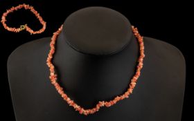 Coral Necklace and Matching Bracelet. Both Lovely Colour and Of Good Quality.