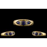 Edwardian Period 18ct Gold - Attractive Sapphire and Diamond Ring.