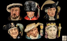 Five Royal Doulton Character Jugs To Include Long John Silver D6335, Scaramouche D6814,