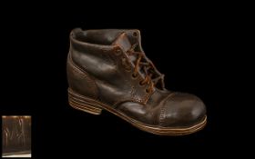 Vintage Model of a Boot. Leather Shoe Laces and Signed to Underside. Please See Photo.