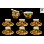 A Royal Worcester Style Part Teaset comprising of 6 large cups and saucers and sideplates,