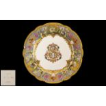 Sevres 18th Century Quality Hand Painted Porcelain Cabinet Plate with Exquisite Hand Painted Enamel