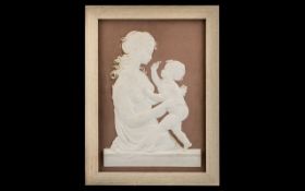 Royal Worcester Pate Sur Pate Plaque "Mother and Child modeled by Arnold Machin O.B.E., R.A.