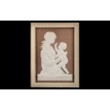 Royal Worcester Pate Sur Pate Plaque "Mother and Child modeled by Arnold Machin O.B.E., R.A.