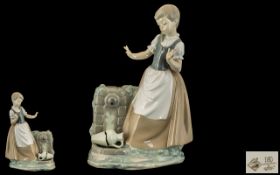 Nao by Lladro Large Hand Painted Porcelain Figure ' Girl with Broken Jar ' Sculptor Vicente