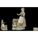 Nao by Lladro Large Hand Painted Porcelain Figure ' Girl with Broken Jar ' Sculptor Vicente