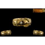 Victorian Period - Superb Gentleman's 18ct Gold Diamond Set Buckle Ring.