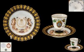 Sevres Hand Painted Porcelain Saucer, Made for the ' Chateau Des Tuileries ' In 1846.