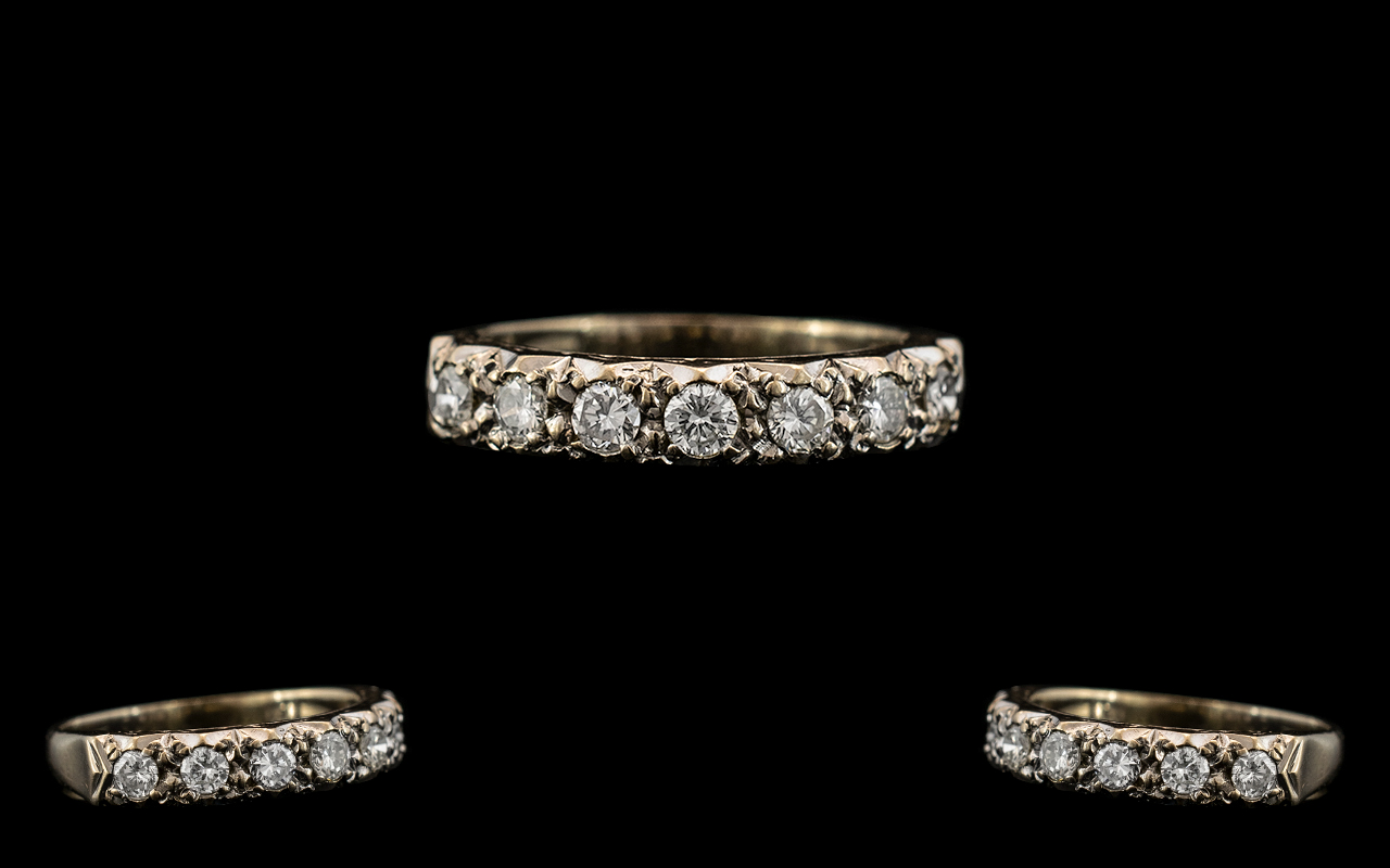 Ladies 1920's - White Gold and Diamond Set Half Eternity Ring,