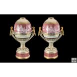 French Fine Quality Pair of Late 19th Century Soft Paste Porcelain Twin Handle Egg Shaped Vases,