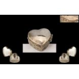 Heart Shaped Silver Pill Box, Lovely Shape and Quality with Full Silver Hallmark,