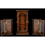Victorian Period - Twin Handle Rectangular Shaped Shop Display Oak Cabinet For Cigars ( Table Top )