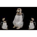A 20th Century - Novelty Silver Plated and Milk Glass Claret Jug,