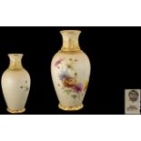 Royal China Works Grainger & Co Excellent Quality Hand Painted Blush Ivory Vase,