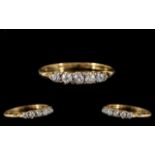 Antique Period 18ct Gold Attractive 5 Stone Diamond Set Ring. Marked 18ct.