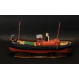 Model Boat Magpie Steam Drifter on plinth. Comes with associated remote control .