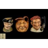 Royal Doulton Trio of Hand Painted Large Character Jugs ( 3 ) Comprises 1/ John Barley corn Handle