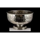 Large Antique Silver Plate Punch Bowl, Great Quality and Design, Better than Usual,