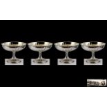 German - Art Deco Period Attractive Set of Four Silver Sundae Dishes,