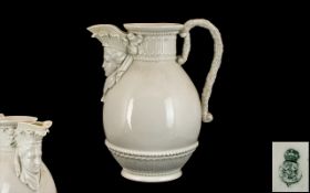 Royal Worcester Fine Quality Queens Mask Spout Jug of Wonderful Proportions and Lustre.