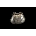 Novelty Silver Pill Box In the Form of a Ladies Hand Bag, Wonderful Condition and Decoration,