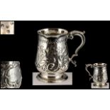 George III Silver Tankard with Embossed Decoration to Body ( Embossed In a Later Period ) Hallmark