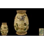 Royal Worcester Nice Quality Basket Weave / Trellis Vase,