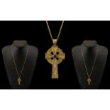 A 9ct Gold Stylished Celtic Cross with S