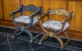 A Pair Of Italian Medieval Style Throne